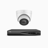 H500 - 3K 4 Kanal PoE Überwachungskamera-Set mit 1 Kamera, EXIR Nachtsicht 2.0, Eingebautes Mikrofon, Unterstützt RTSP und ONVIF, funktioniert mit Alexa, IP67